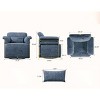 360° Swivel Accent Chair with Gold Metal Frame, Fluffy Upholstered Armchair for Living Room or Bedroom, Modern Square Lounge Chair-Maison Boucle - 4 of 4