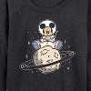 Women's - Disney - It's A Small Moon Lightweight French Terry Wide Neck Long Sleeve Graphic Shirt - 2 of 4