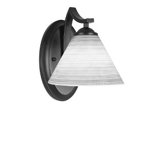 Toltec Lighting Zilo 1 - Light Sconce in  Matte Black with 7" White Matrix Shade - 1 of 1