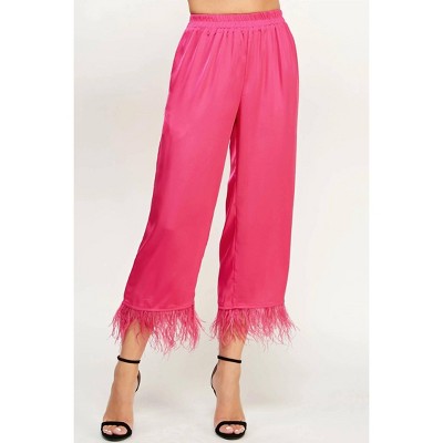 Women's Foncy Feather Trim Pants - Strut & Bolt
