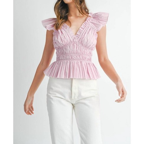 Women's Pleated Peplum Top - MABLE - image 1 of 4