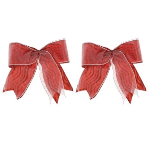 Unique Bargains Christmas Fabric Gift Bow Decoration 6.69"x7.48" 2 Pcs - 1 of 4
