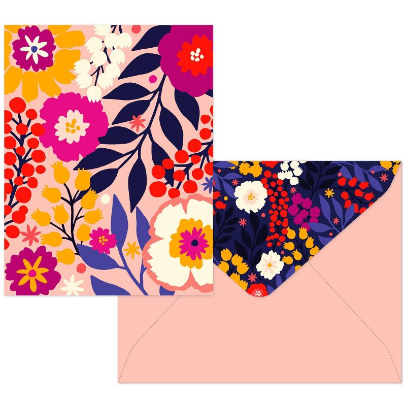 16ct Assorted Blank Note Cards Bright Bloom, 5 of 6