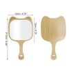 Unique Bargains Cat Ears Handheld Mirror Wood Color 1 Pc - 2 of 3
