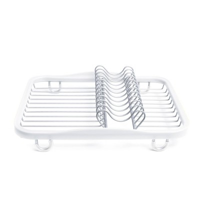 White Metal In-Sink Dish Rack with Utensil Cup