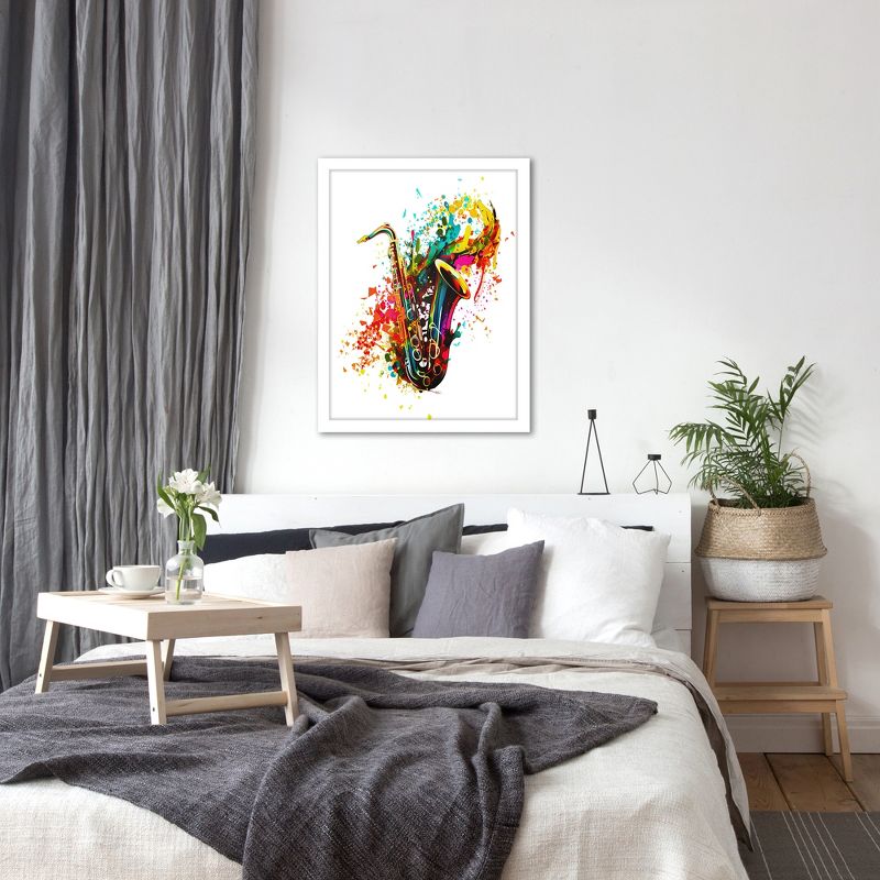 Americanflat Modern Wall Art Room Decor - Colorful Watercolor Saxophone by OLena Art, 5 of 7