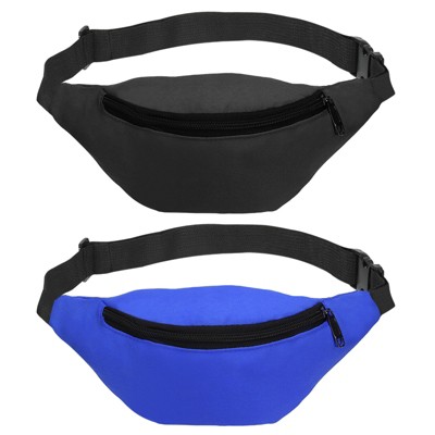 Unique Bargains 80s Women's Adjustable Strap Waterproof Ample Storage Fanny Packs 2 Pcs