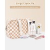 Generic Large Checkered Travel Toiletry Bag Women Toiletries Bag Makeup Bag with Handle Make up bag - 3 of 4