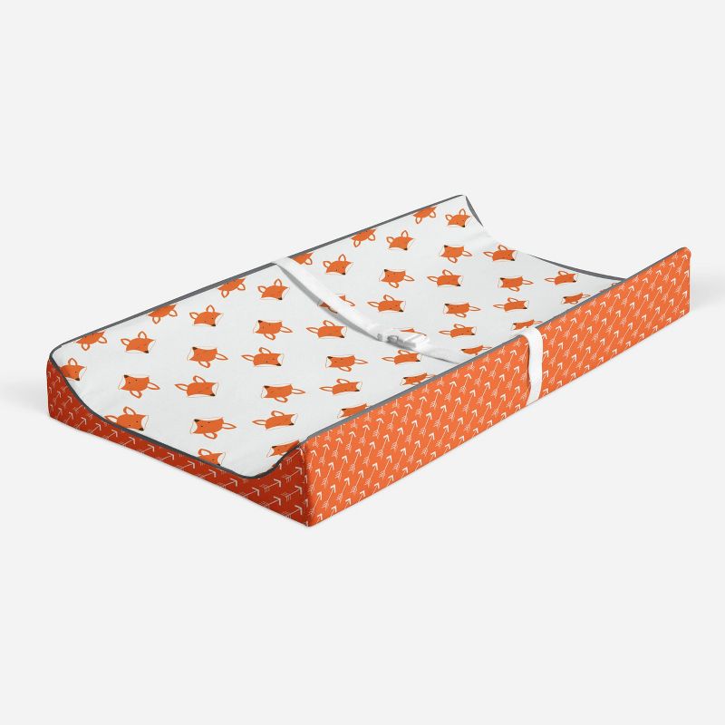 Bacati - Playful Fox Quilted Changing Pad Cover -Orange Arrows in Gussett, 2 of 10