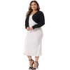 Agnes Orinda Women's Plus Size Long Sleeve Open Front Ribbed Soft Knit Crop Cardigan - 3 of 4