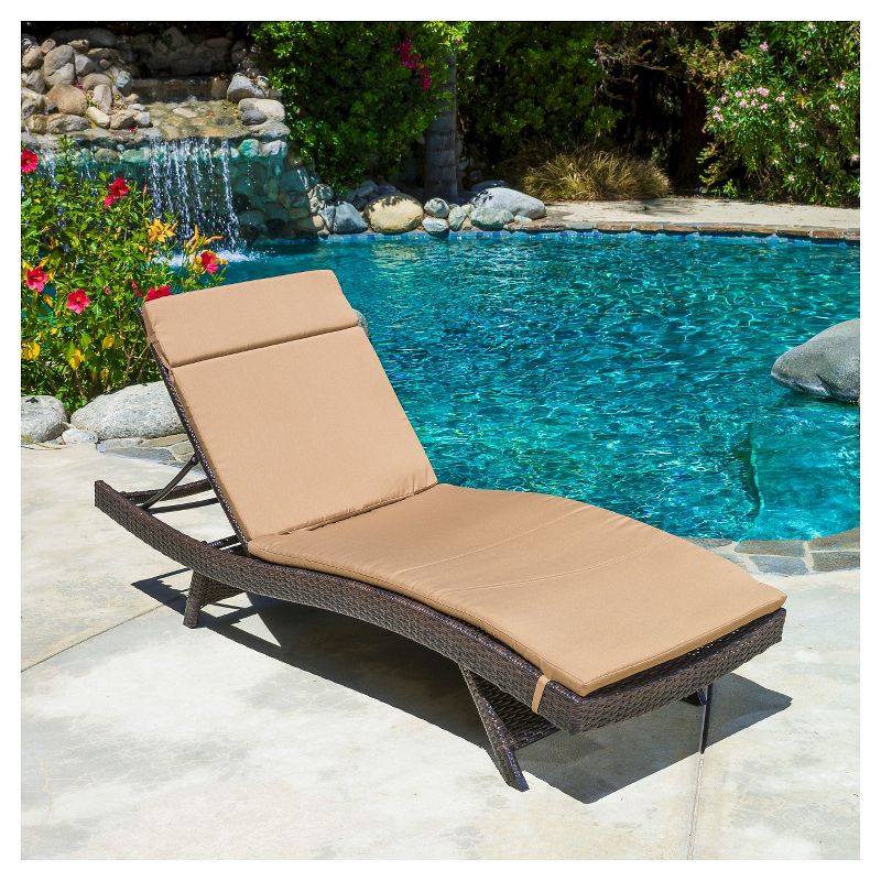 Salem Brown Wicker Adjustable Chaise Lounge - Caramel - Christopher Knight Home, 3 of 5