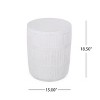 NicBex Modern Concrete Outdoor Side Table,Round End Table with Different Designs,Patio Table for Garden,Poolside,Antique White - 2 of 4