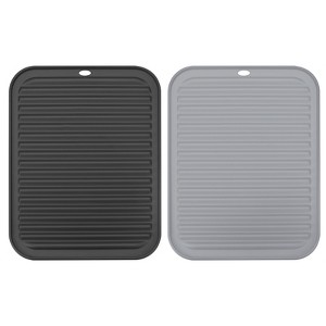 Unique Bargains Dish Drying Mat Set Reusable Sink Drain Pad Heat Resistant Suitable for Kitchen 2 Pcs - 1 of 4