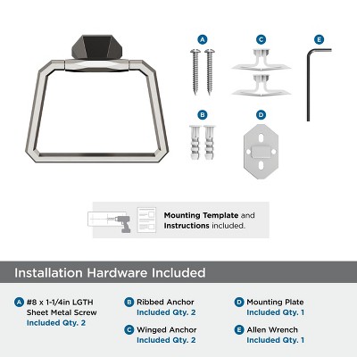 St. Vincent Brushed Nickel Geometric Wall Mounted Towel Ring