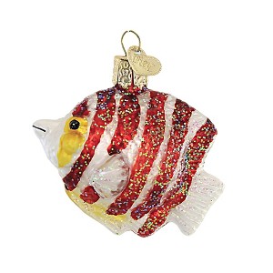Old World Christmas 2.5 Inch Peppermint Angelfish Ornament Ocean Aquatic Tree Ornaments - 1 of 3