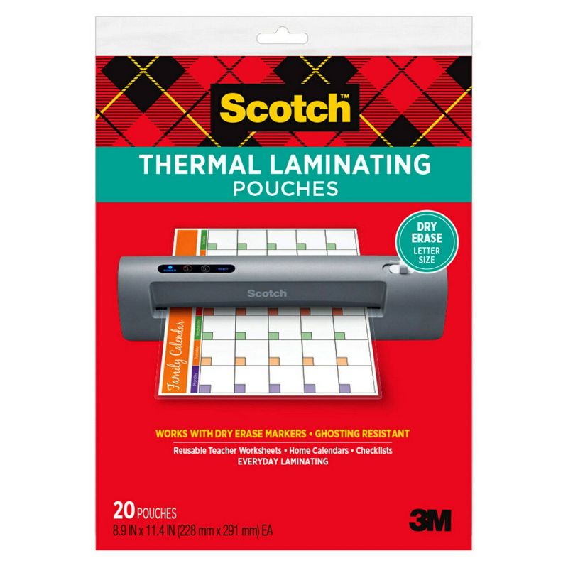 Scotch 20ct Dry Erase Thermal Laminating Sheets, 1 of 14