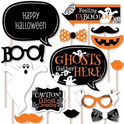 Big Dot of Happiness Spooky Ghost - Halloween Party Photo Booth Props Kit - 20 Count