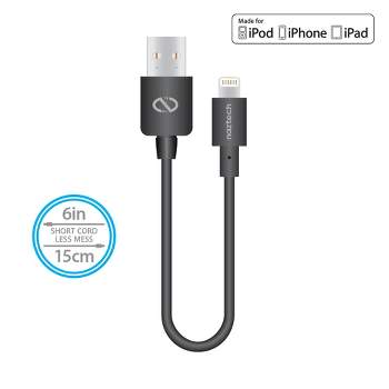 Naztech USB to MFi Lightning Rounded Cable | 6" | Black