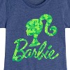 Girls' - Barbie - Logo Shamrock Pattern Fitted Short Sleeve Graphic T-Shirt - 2 of 4