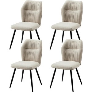 AMERLIFE Upholstered Dining Chairs, Curved High Back Modern Kitchen Chairs - 1 of 4