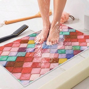 Non - Slip Shower Mat, 24x32 Inch Soft Bath Mat with Drainage Holes Massage Mat for Shower, Tub, Bathroom. - 1 of 4