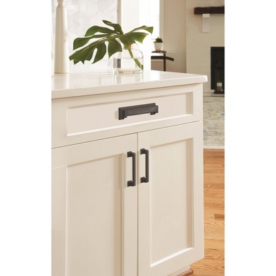 Matte Black Steel Bar Pull with Mounting Hardware