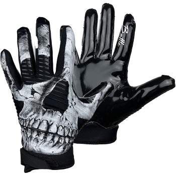 Battle Sports Youth Skullface Doom 1.0 Football Receiver Gloves - Black/White