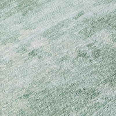 HomeRoots 8' X 10' Mint Green And Pale Aqua Abstract Washable Indoor Outdoor Area Rug