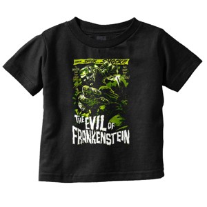 The Evil of Frankenstein Movie Poster Toddler Baby Graphic T Shirt Brisco Brands - 1 of 4