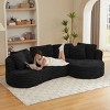 Dolonm 121" Modern Curved L-shaped Sofa,Compression Boneless Sofa,Minimalist Design,Corduroy Fabric,No Assembly,for Living Room,Bedroom - 4 of 4