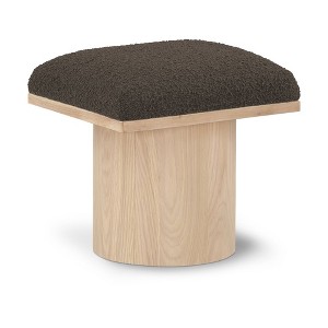 Meridian Furniture,Pavilion Black Boucle Fabric Bench/Stool - 1 of 4
