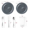 Smarty Had A Party Matte Charcoal Gray Round Plastic Wedding Set - 120 Sets - 2 of 4