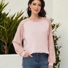 Anna-Kaci Women's Casual Sequin Ballon Long Sleeve Blouse Loose Round Neck Matching Top Party - 2 of 4