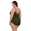 Aqua Green, Women's Princess Seam Shirred One Piece - 2 of 3