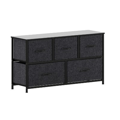 Reahome 6 Drawer Steel Frame Bedroom Storage Organizer Chest Dresser With  Waterproof Top, Adjustable Feet, And Wall Safety Attachment, Black Grey :  Target