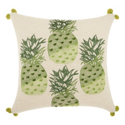Green Pineapples Throw Pillow Green - Mina Victory