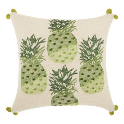 Green Pineapples Throw Pillow Green - Mina Victory