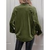 Women's Long - Sleeve Velveteen Button - Down Shirt with Chest Pocket - 3 of 4