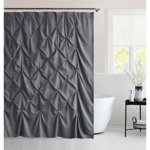 grey pintuck shower curtain