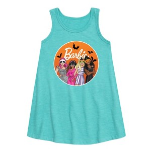 Girls' - Barbie - Costume Party Graphic Sleeveless Aline Dress - 1 of 3