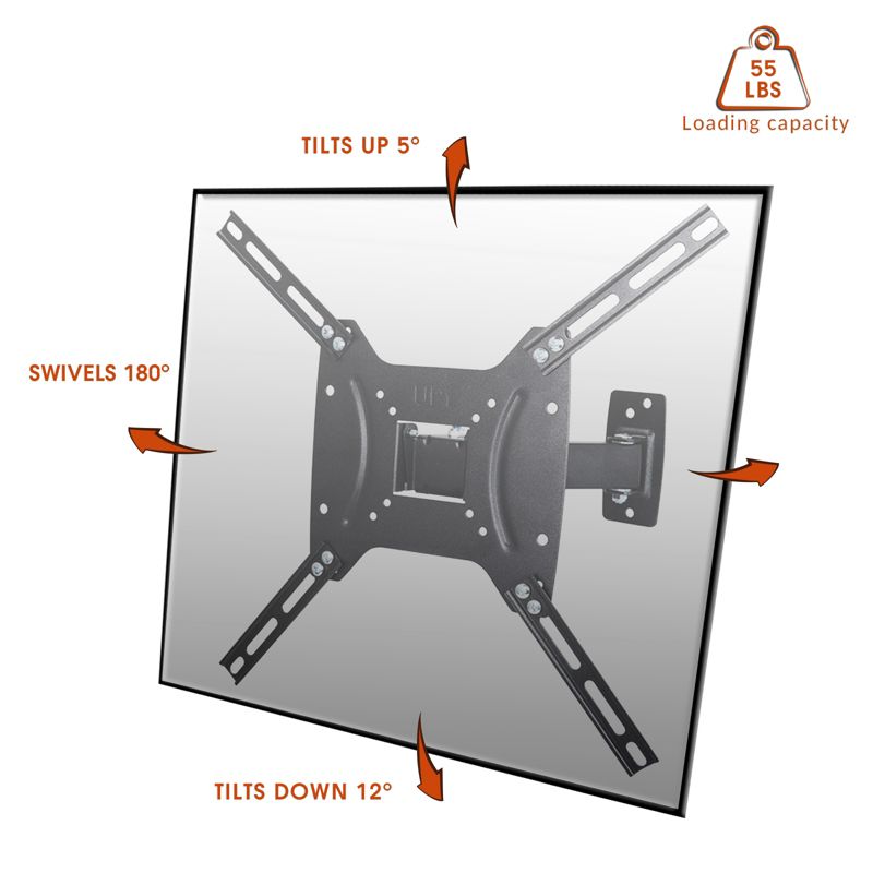 MegaMounts Versatile Full Motion Television Wall Mount for 17 - 55 Inch, 2 of 4