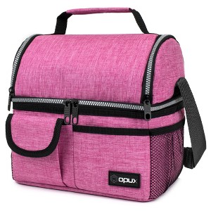 OPUX Insulated Dual Compartment Lunch Bag, Leakproof Soft Cooler Box Women Men Adult, Reusable Tote Pail Kids Boys Girls School - 1 of 4