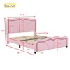 NicBex Twin/Full Size Upholstered Platform Bed with Curve Shaped and Height-adjustbale Headboard,LED Light Strips - 3 of 4