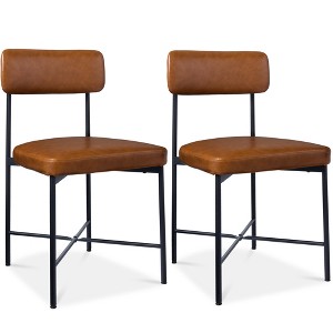 Best Choice Products Faux Leather Dining Chair Set of 2, Standard Height w/ Metal Frame - 1 of 4