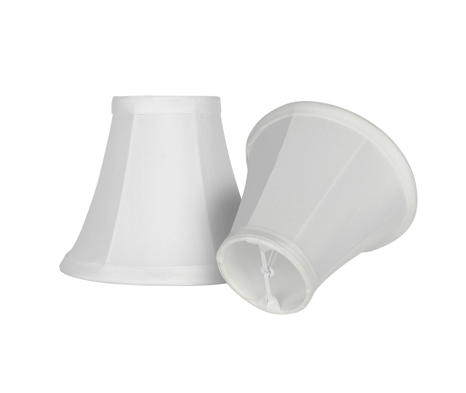 ALUCSET 2 Pack Natural Linen Handcrafted Clip-On Bell Chandelier Shades, 3x6x5In Mini lampshade