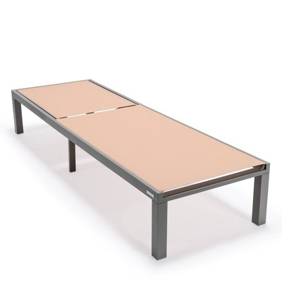 Marlin Light Brown Aluminum Sling Patio Chaise Lounge Chair