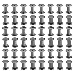 Unique Bargains Steel Leather Belt Scrapbook Binding Kits M5 Chicago Screws 100 Sets - 1 of 4