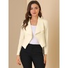 INSPIRE CHIC Women's Open Front Long Sleeves Cropped Length Blazer - 3 of 4
