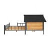 DSVIMOY Outdoor Large Wooden Dog Kennel with Porch, Weatherproof Large Dog House, Honey, 67"*43.3"*32.67" - 4 of 4