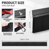 Unique Bargains Aluminum Nylon Door Brush Bottom Sweeps 35.46" x 3.46" Black 1 Pc - 2 of 4